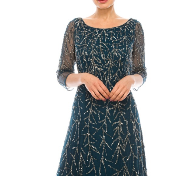 Aidan Mattox Long 34 Sleeve Dress 
